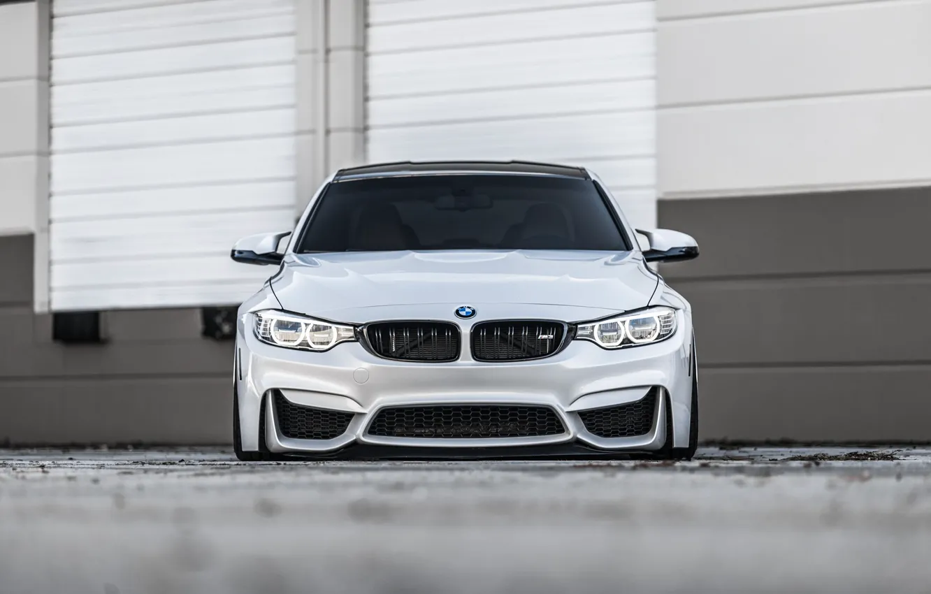 Photo wallpaper BMW, Front, Face, Silver, F82, Sight