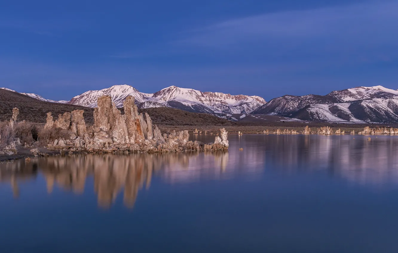 Photo wallpaper mountains, lake, CA, USA, California, Mono Lake