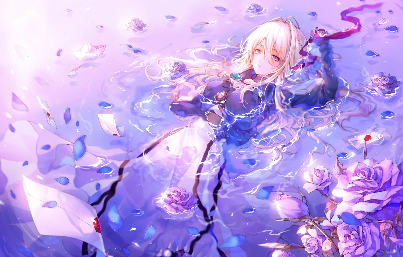 Photo wallpaper Water, Girl, Anime, Violet Evergarden