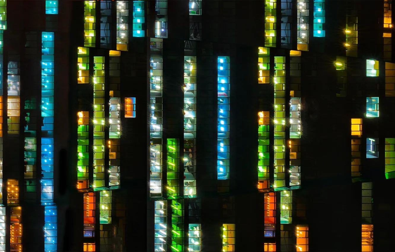 Photo wallpaper light, night, the city, Windows