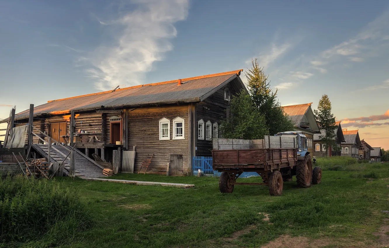 Photo wallpaper village, Arkhangelsk oblast, Cilca
