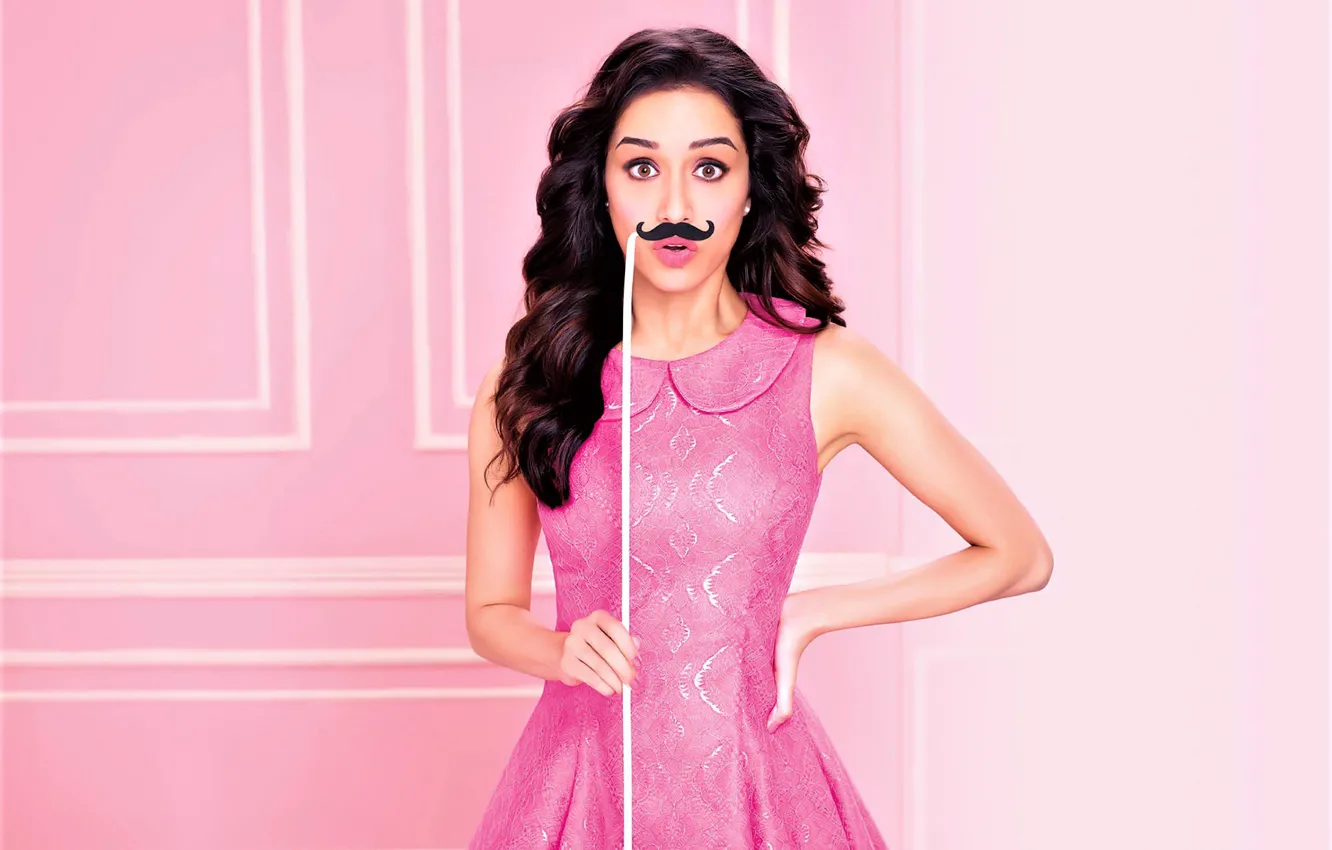 Wallpaper dark, girl, dress, photography, style, pink, model, beautifull,  indian, actress, celebrity, mustache, bollywood, Shraddha Kapoor, desi,  maal images for desktop, section девушки - download