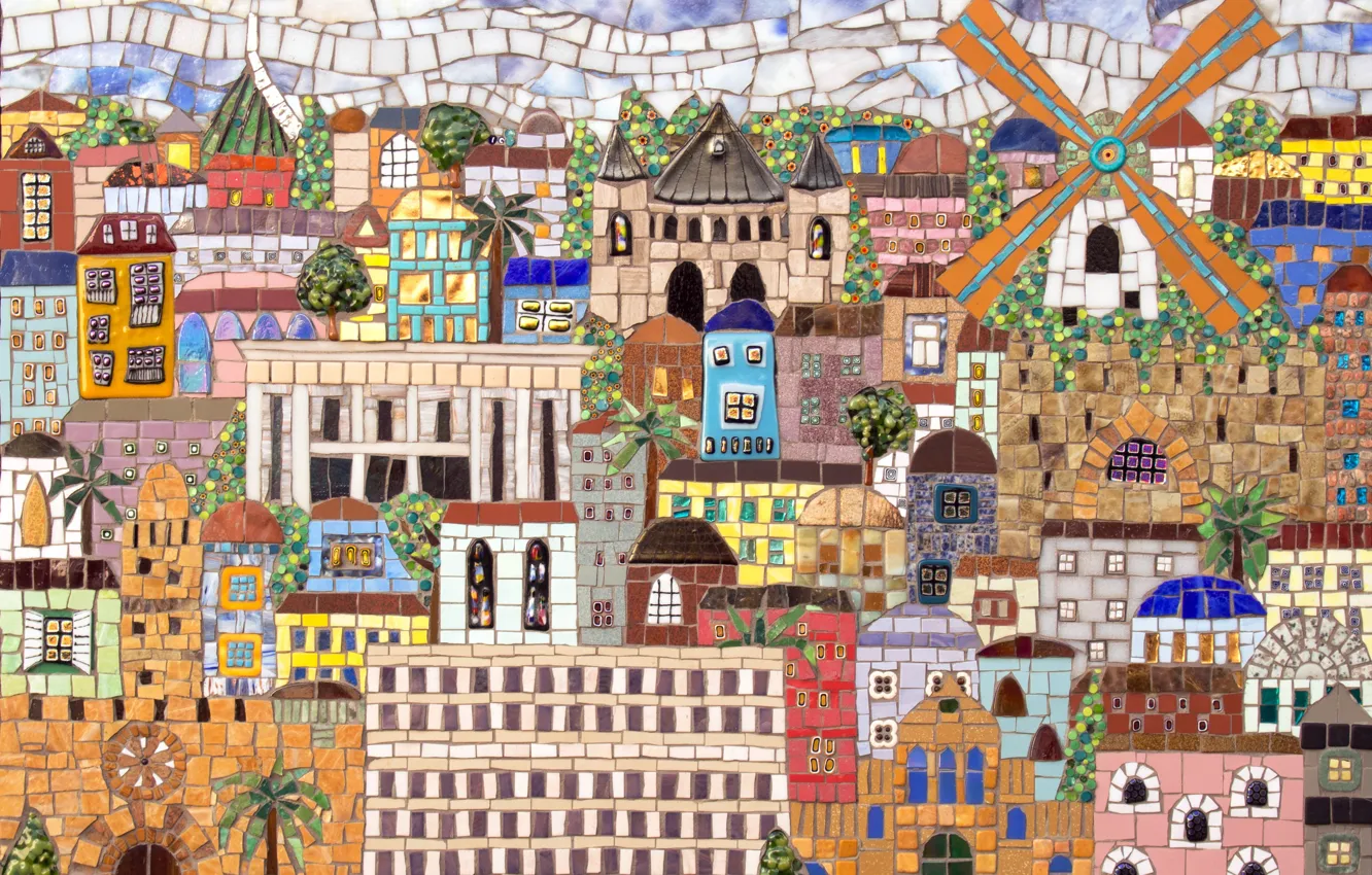 Wallpaper the city, mosaic, Jerusalem images for desktop, section город -  download