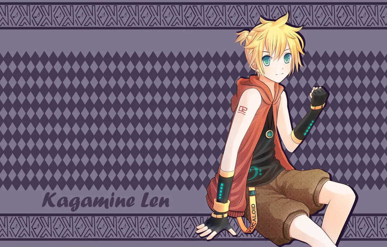 Photo wallpaper background, anime, Vocaloid, Vocaloid, Len