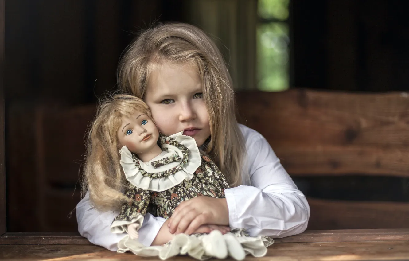 Photo wallpaper portrait, doll, girl