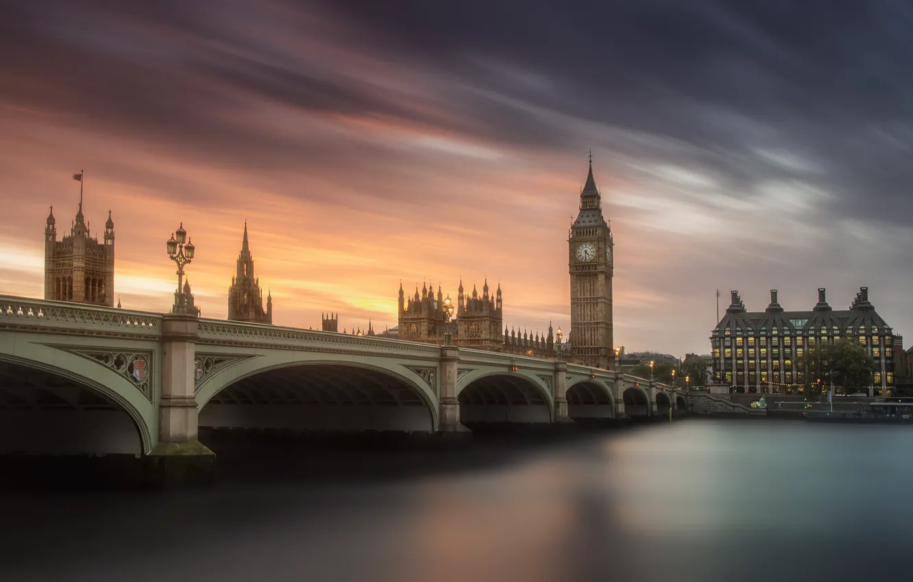 Photo wallpaper the sky, water, the city, England, London, excerpt, UK