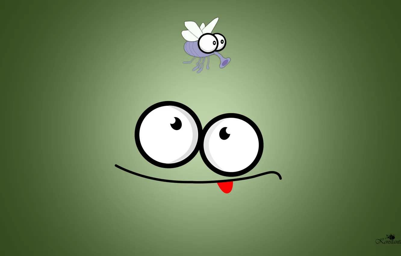 Wallpaper cartoon, Wallpaper, figure, graphics, frog, animation, muzzle,  the mosquito, graphics, picture, funny, cartoon, the Wallpapers, Crank,  crank, drawing images for desktop, section минимализм - download