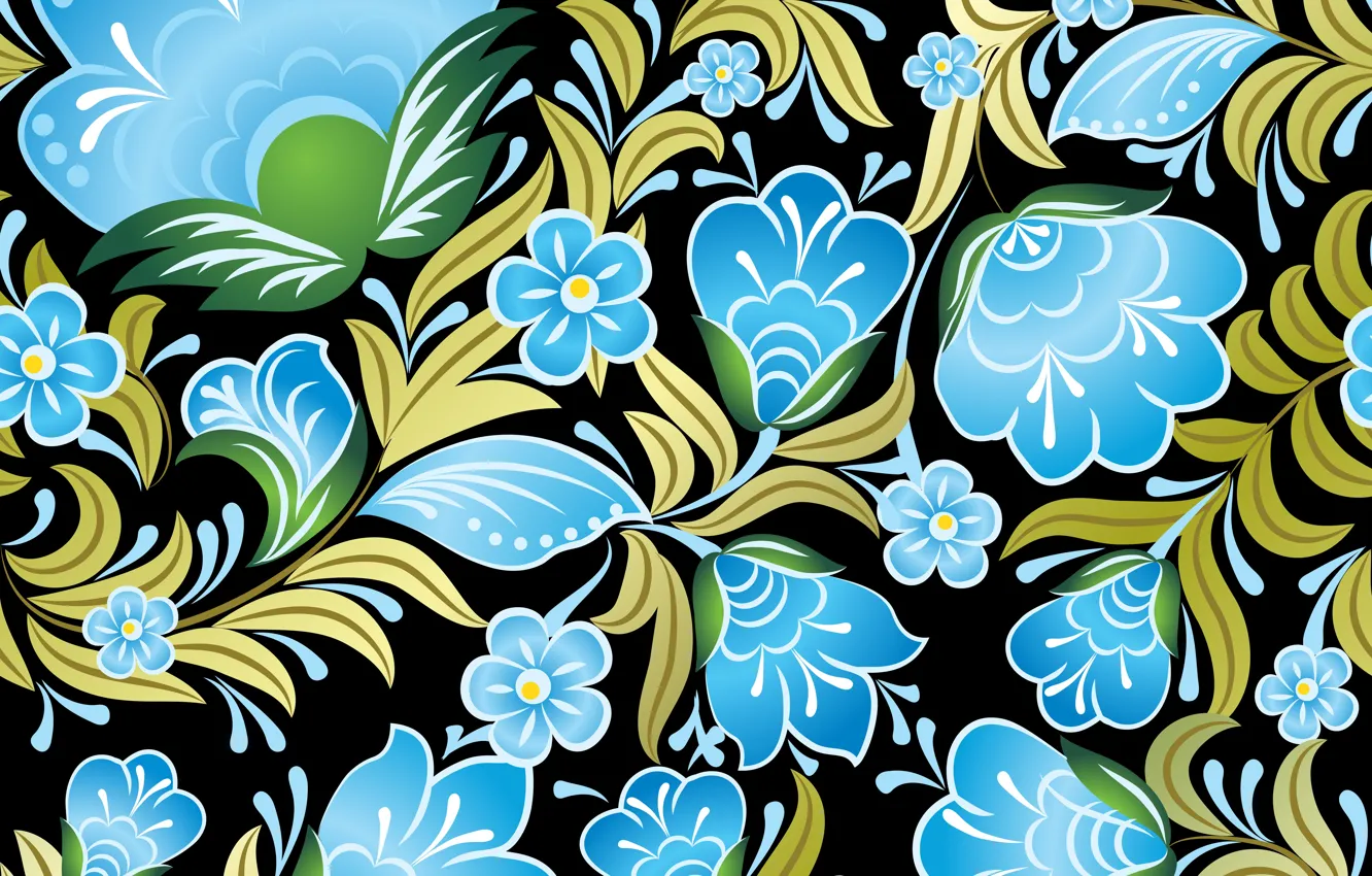Photo wallpaper Flowers, pattern, pattern, seamless, Floral, seamless