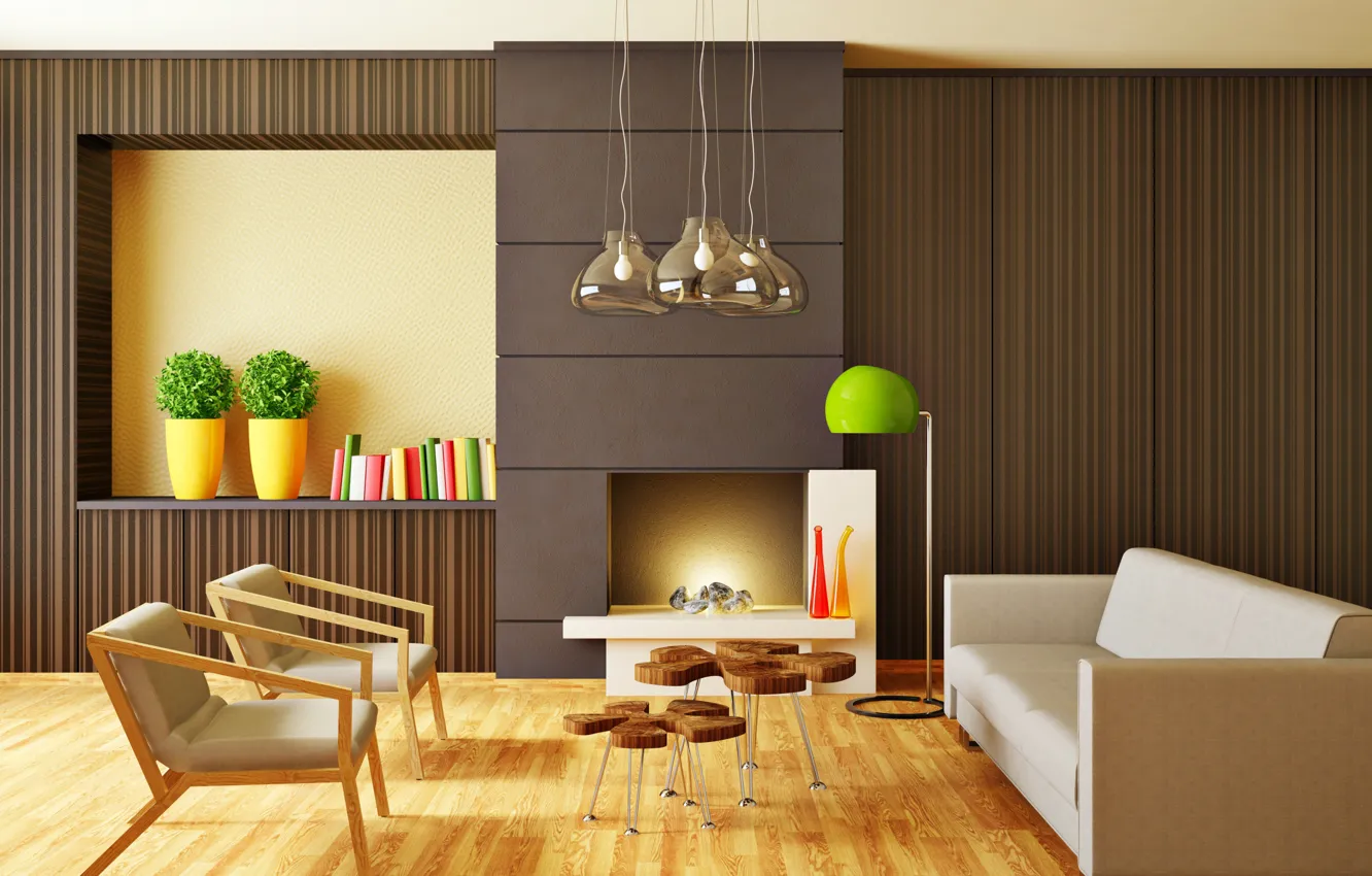 Wallpaper furniture, interior, living room, room, interior, Modern