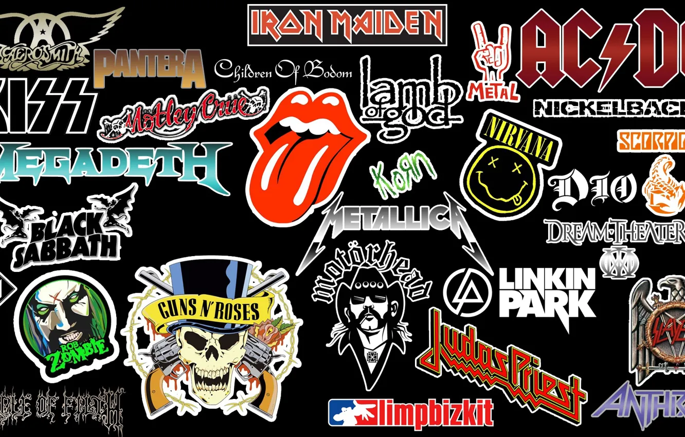 Wallpaper logo, emblem, rock, rock
