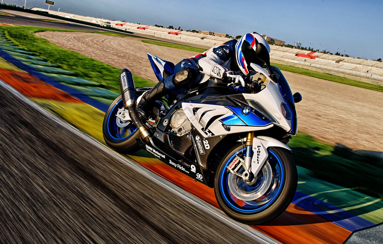 Photo wallpaper sport, BMW, track, BMW, motorcycle, HP4