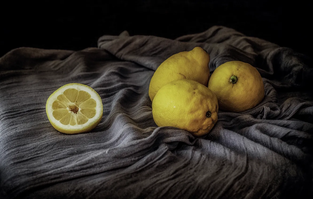 Photo wallpaper still life, lemons, Limones