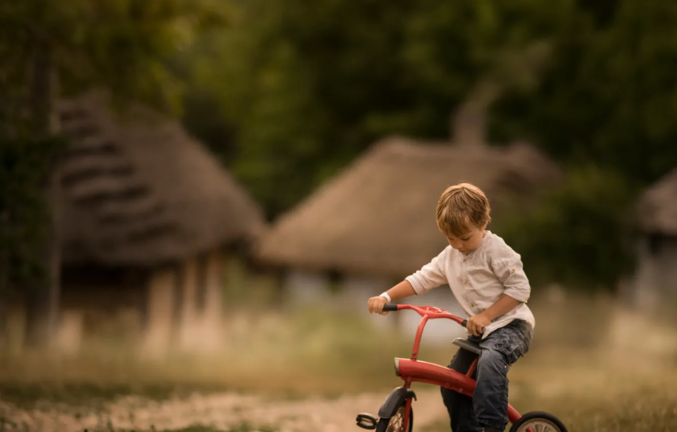 Wallpaper bike, childhood, boy images for desktop, section настроения -  download