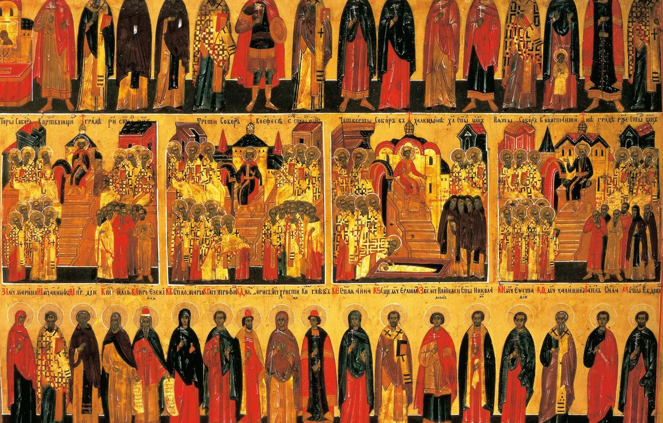 Wallpaper religion, icon, Orthodoxy, The Seven Ecumenical Councils images  for desktop, section живопись - download