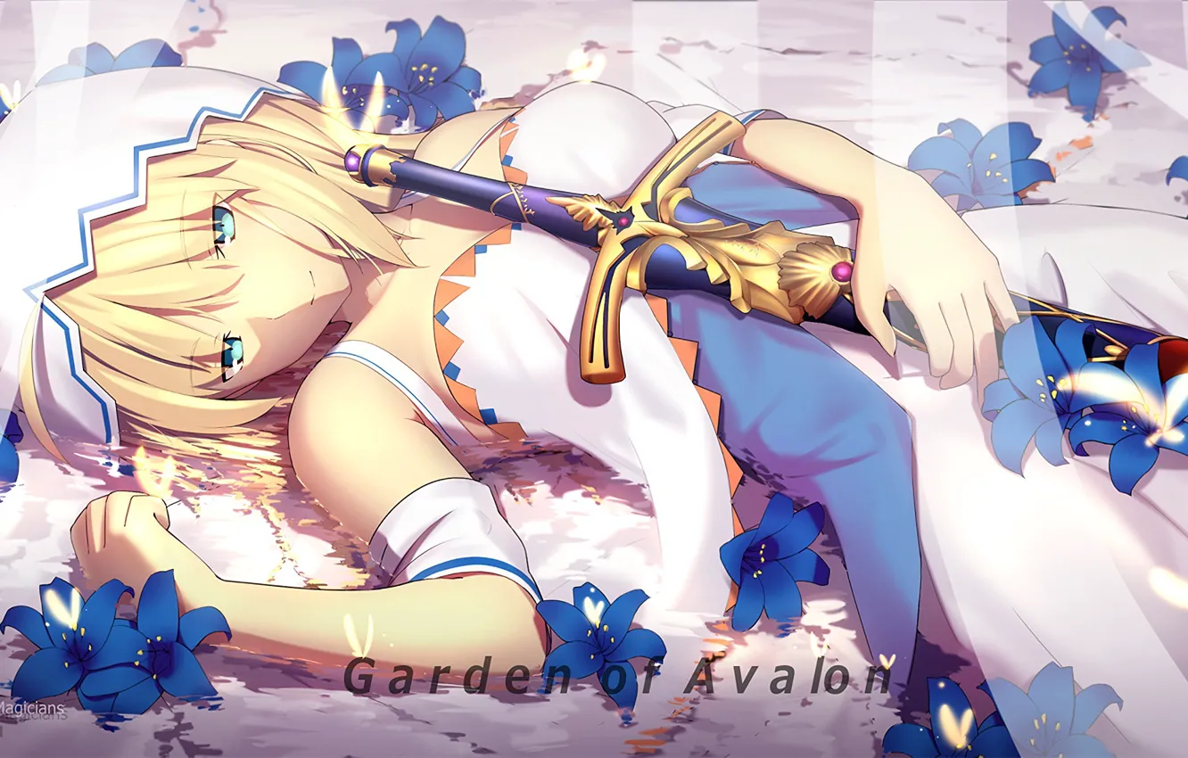 Photo wallpaper girl, sword, anime, art, Fate Stay Night, the saber, fate/grand order