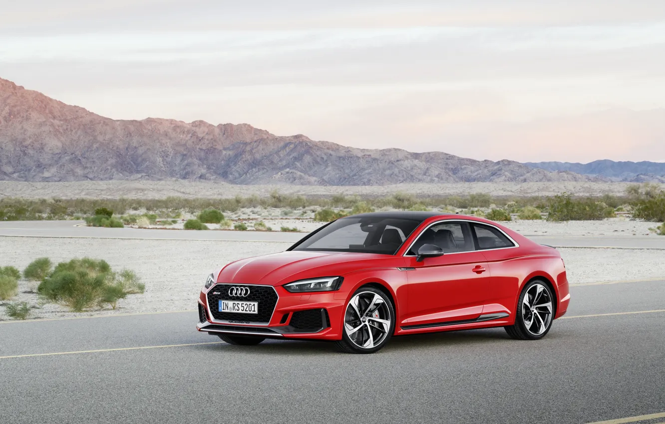 Photo wallpaper Audi, German, Red, RS5, 2018, Road, RS, A5