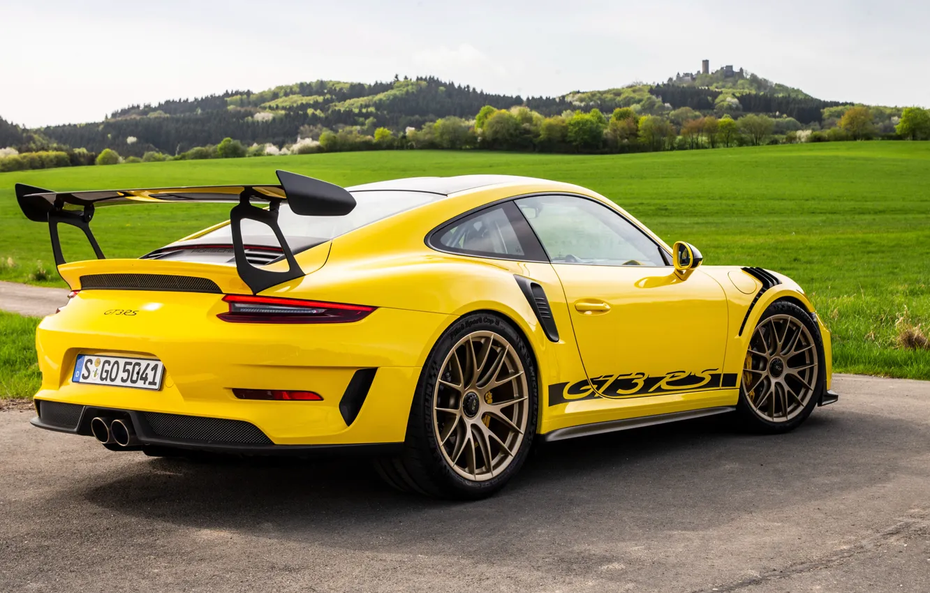 Photo wallpaper 911, Porsche, rear view, 2018, GT3 RS, Weissach Package