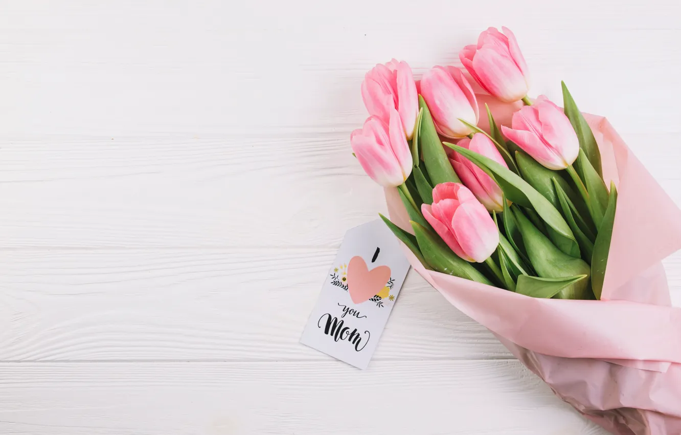 Wallpaper flowers, tulips, love, pink, fresh, pink, flowers, tulips,  spring, tender, mom, mother's Day images for desktop, section цветы -  download