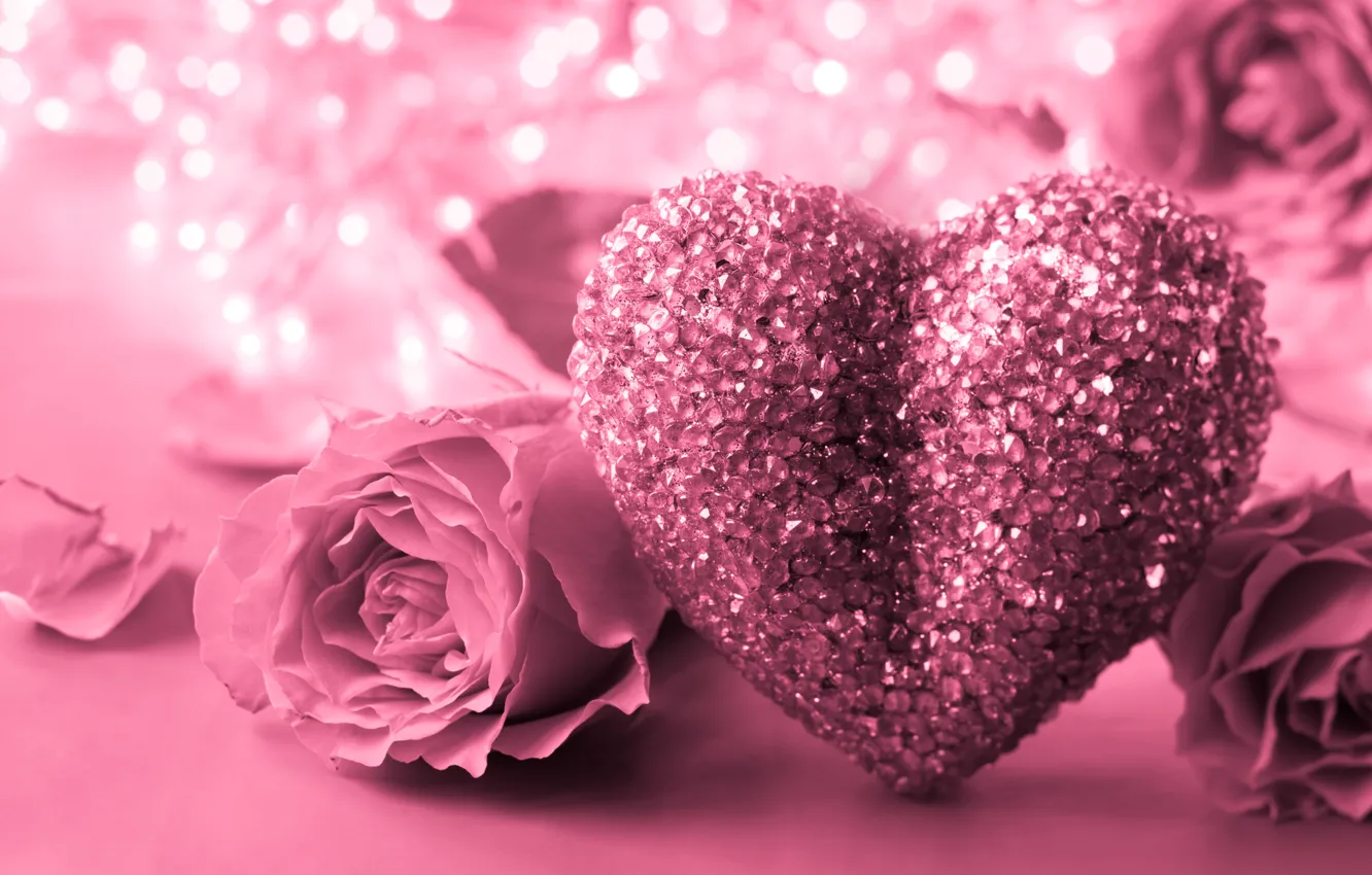 Wallpaper heart, roses, love, heart, pink, romantic, Valentine's Day, gift,  roses images for desktop, section праздники - download