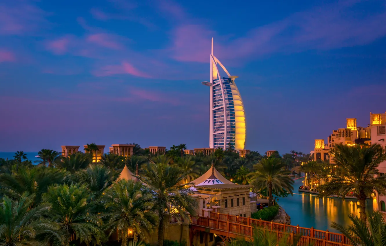 Wallpaper night, the city, Dubai, Dubai (UAE), Dubai Burj al Arab images  for desktop, section город - download