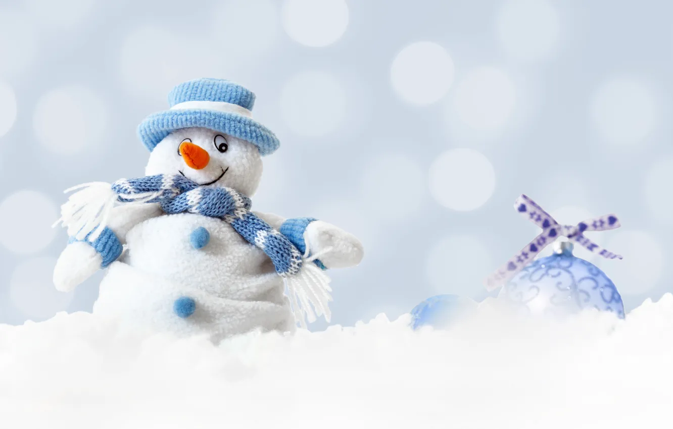 Photo wallpaper winter, snow, New Year, Christmas, snowman, Christmas, winter, snow, Merry Christmas, Xmas, snowman, decoration
