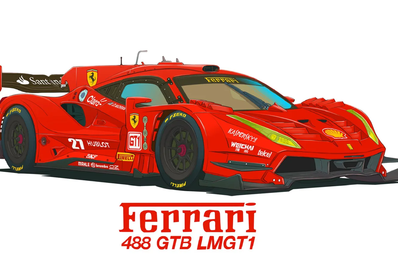 Photo wallpaper Figure, Ferrari, 488 GTB, LMGT1