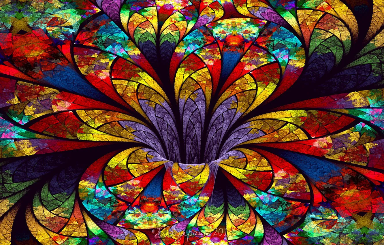 Wallpaper bright, abstraction, stained glass, colorful, colors, funnel,  abstraction 3d images for desktop, section абстракции - download
