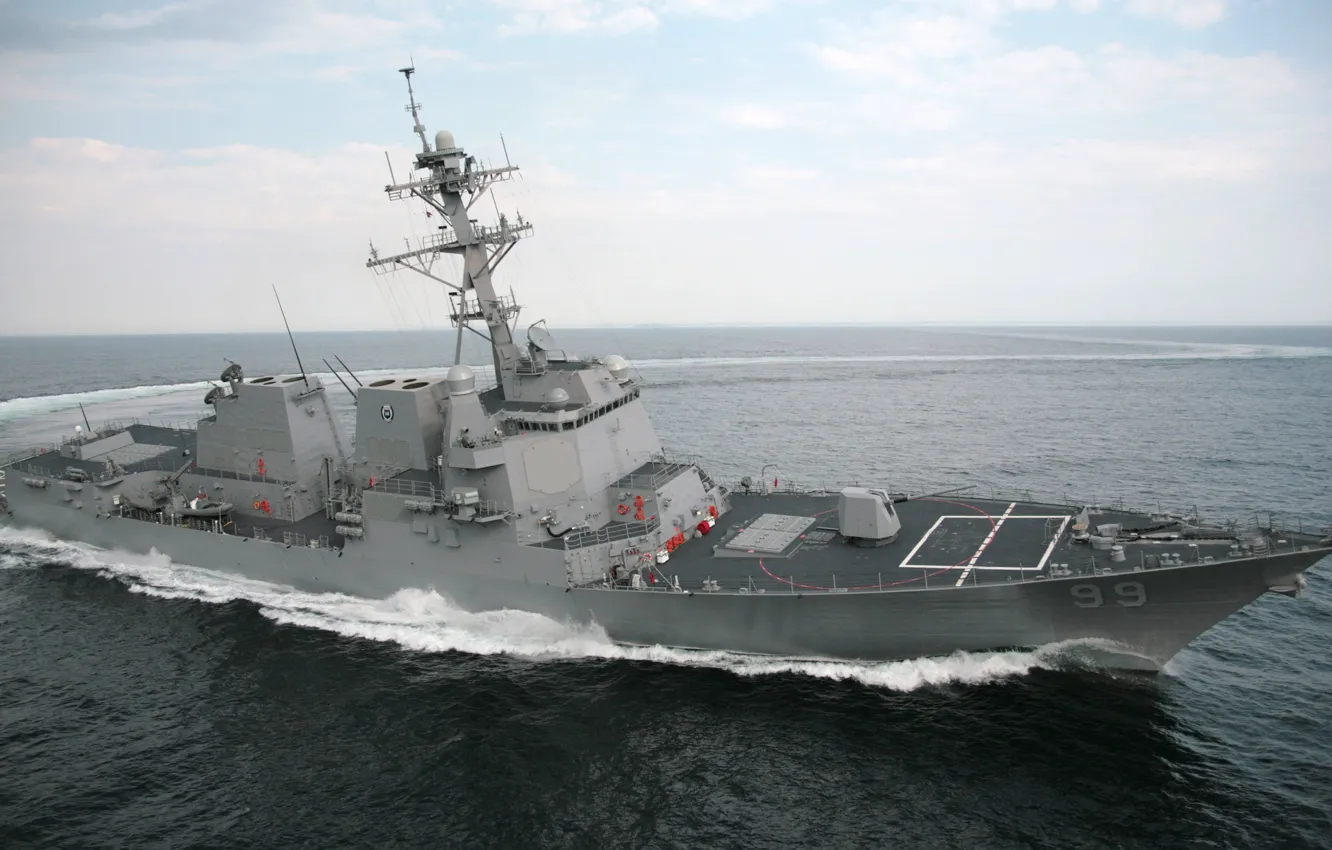 Photo wallpaper sea, ship, USA, destroyer, "Arleigh Burke"