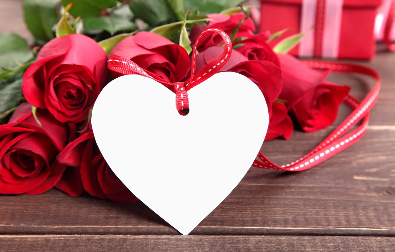Wallpaper red, love, heart, romantic, gift, roses, red roses, valentine`s  day images for desktop, section праздники - download