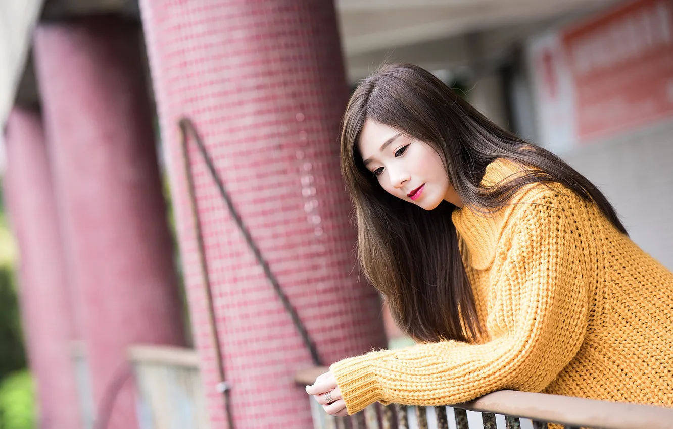 Wallpaper girl, Asian, sweater images for desktop, section девушки ...
