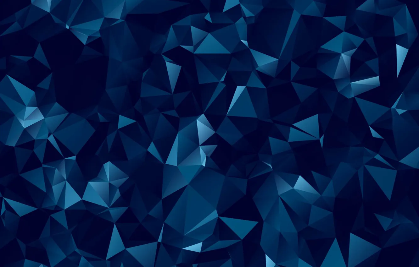 Photo wallpaper abstraction, abstract, dark, geometry, figure, blue, background, polygonal