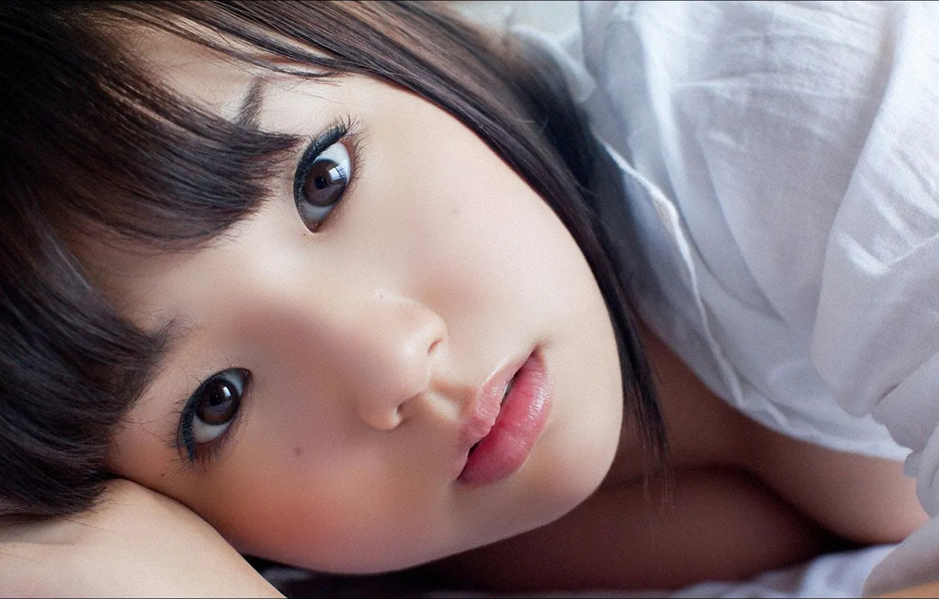 Photo wallpaper portrait, Japanese girl, looker