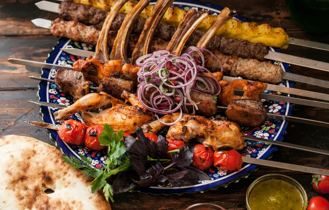 Wallpaper Tomatoes Ribs Kebab Grill Images For Desktop Section Images, Photos, Reviews