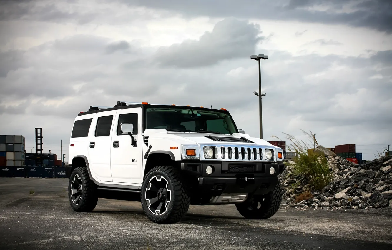 Photo wallpaper wheels, Hummer, with
