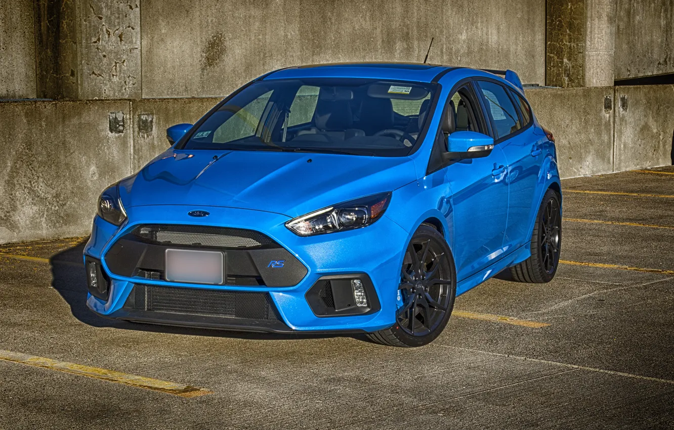 Photo wallpaper ford, blue, parking, focus
