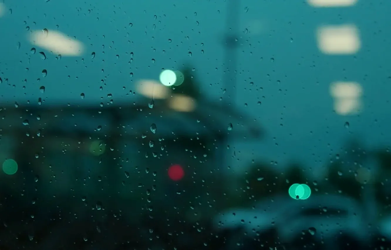 Wallpaper glass, drops, the city, lights, rain, street, the evening, rain,  blurred, water drops on window images for desktop, section город - download
