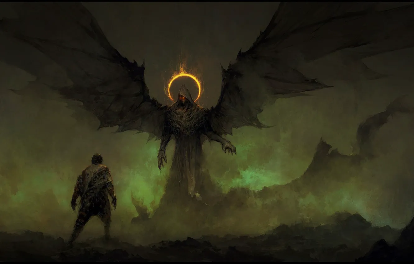 Wallpaper demon, devil, wings, man, hood, oni, Fake Angels, ageln images  for desktop, section фантастика - download
