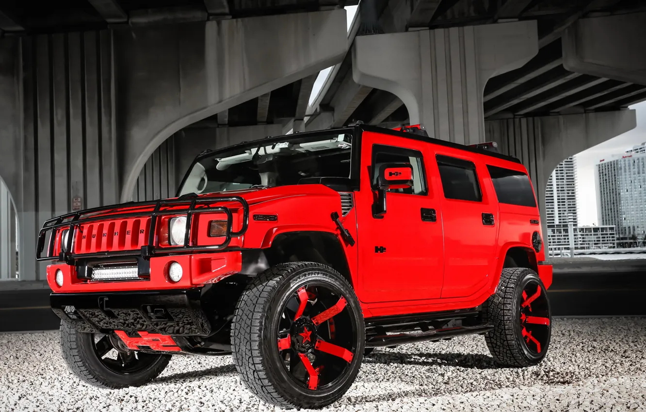 Photo wallpaper Red, Hummer