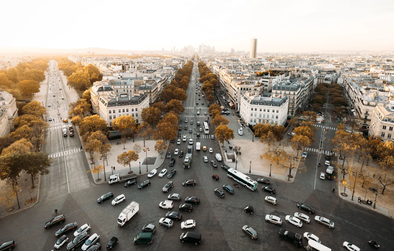 Photo wallpaper machine, the city, France, Paris, street