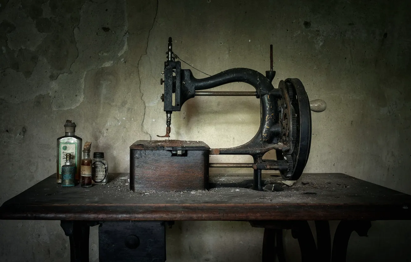 Wallpaper dust, old, sewing machine images for desktop, section hi-tech -  download