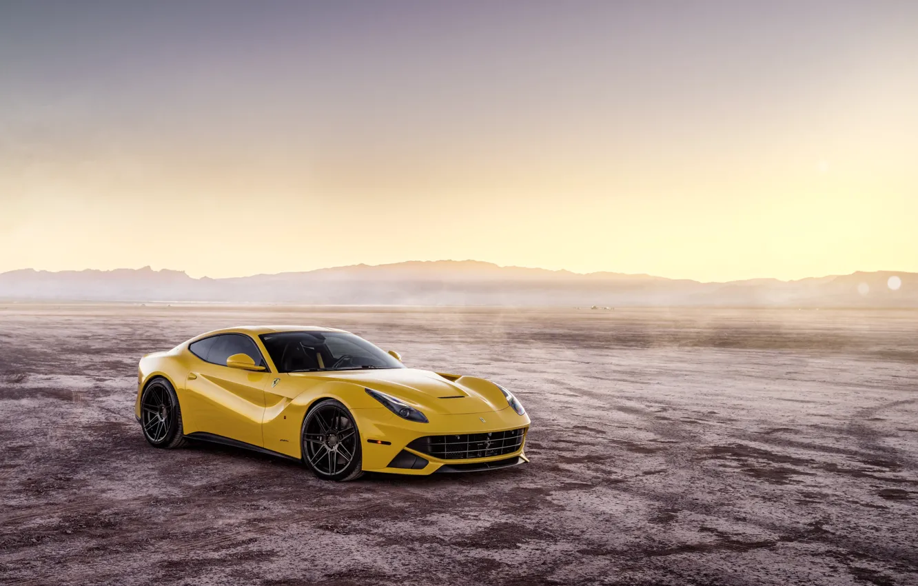 Photo wallpaper desert, yellow, The Ferrari F12